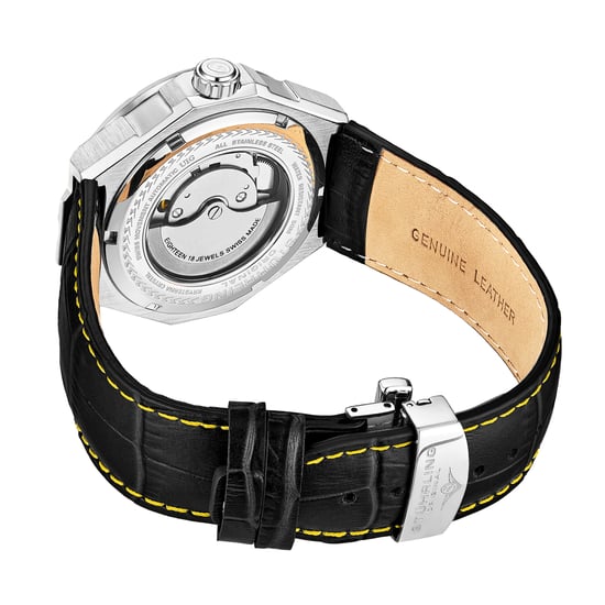 Schwarz und Gelb Gio Schweizer Automatik 44mm Skeleton - Image 3