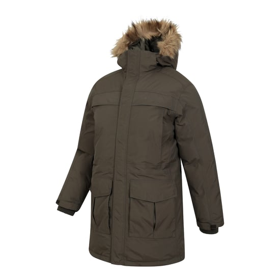 Mountain Warehouse Herren Antarctic Extreme wasserdichte Daunenjacke (dunkles Khaki) - Image 4