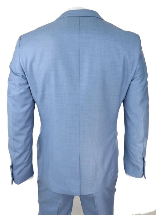 3-teiliger Herren-Retro-Anzug mit klassischem Stich in Hellblau - Image 3