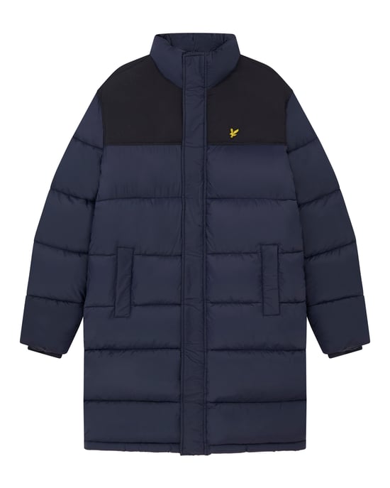 Lyle & Scott – Lange, wattierte Pufferjacke in Marine - Image 5
