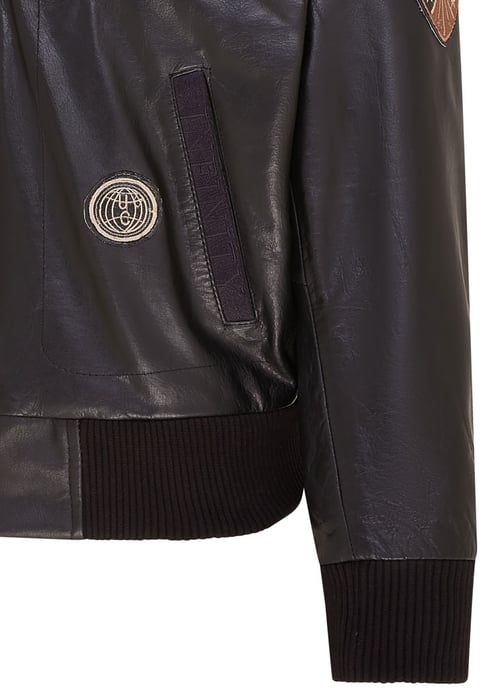 Mens Black Leather US Air Force Bomber Jacket- Lieksa