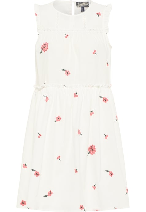 Dreimaster Midikleid Damen Wollweiss Koralle - Image 1