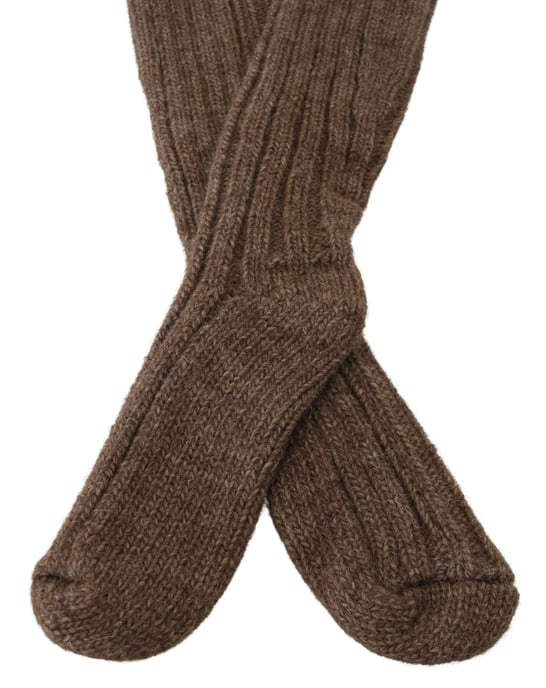 Dolce & Gabbana Chic Braune Wollmischung Über-Knie Damensocken - Image 2