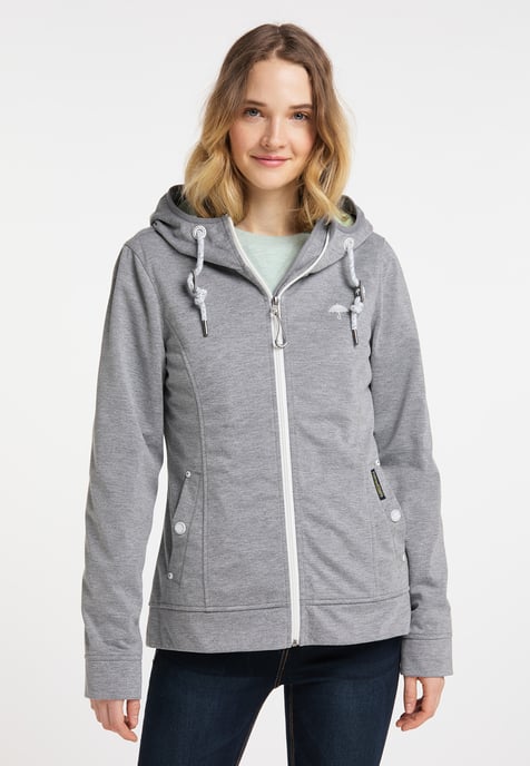 Schmuddelwedda Funktionsjacke Damen Grau Melange Hellgrün - Image 3