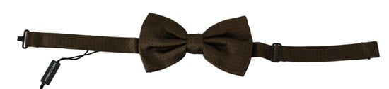 Dolce & Gabbana Braun gepunktete verstellbare Seidenfliege - Image 1