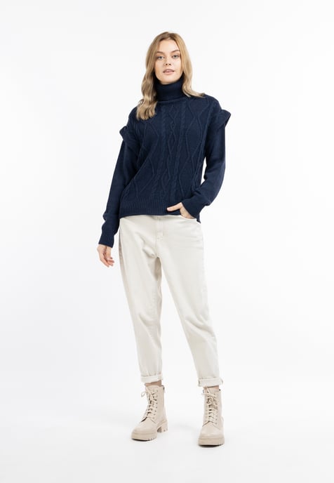 Dreimaster Strickpullover Damen Marine - Image 2