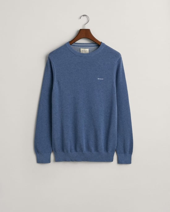 GANT Herren-Pullover aus Baumwoll-Piqué mit Rundhalsausschnitt - Image 3