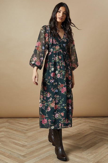 Bow Back Chiffon Midi Dress - Image 2