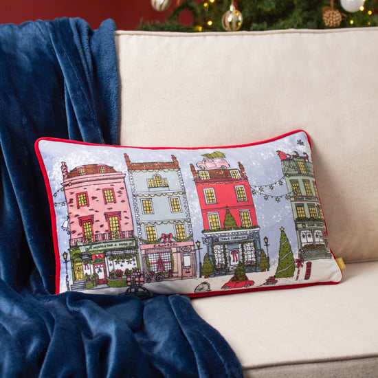 furn. Christmas Spirit Velvet Piped Cushion Cover