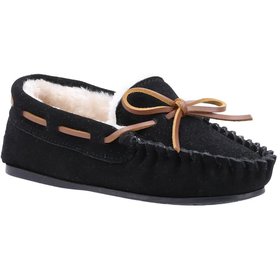 Hush Puppies Childrens/Kids Addison Wildleder Hausschuhe (Schwarz) - Image 1