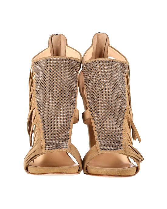 Giuseppe Zanotti Alabama Fransen-Sandalen aus beigem Wildleder - Image 2