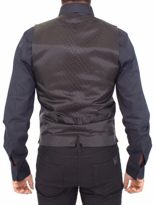 Dolce & Gabbana Black Wool Silk Stretch Dress Vest Blazer