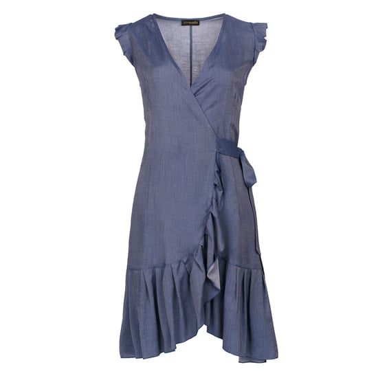 Blaues Wickelkleid im Denim-Stil - Image 2
