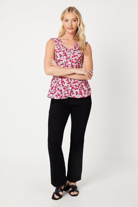 Double Frill Neck Detail Top