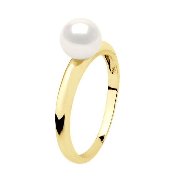Armreifring – Gelbgold – echte Süßwasser-Zuchtperle, rund 6–7 mm - Image 1