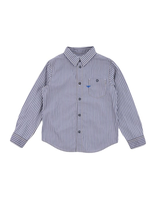 Armani Junior Slate Blue Boy Cotton Shirt