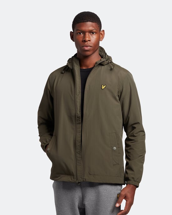 Lyle & Scott Jacke mit Kapuze und Reißverschluss in Olive - Image 1