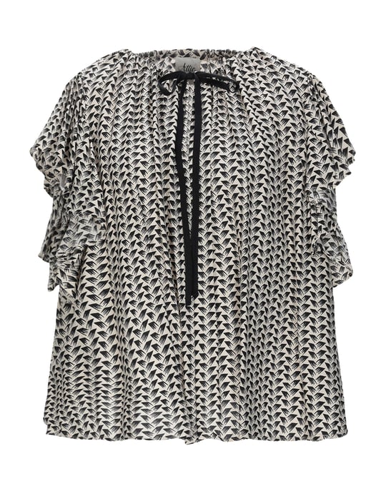 Attic And Barn Beige Print Blouse