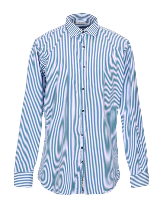Aglini Azure Stripe Cotton Shirt