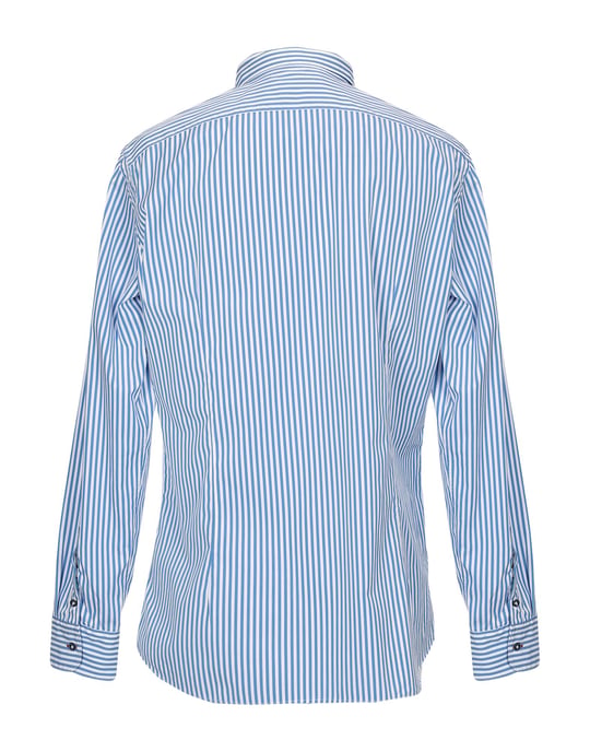 Aglini Azure Stripe Cotton Shirt