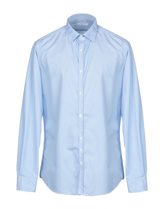 SHIRTS Man Aglini Sky blue Cotton