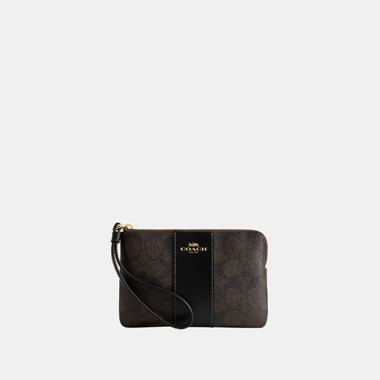 Corner Zip in Signature Canvas with Leather Stripe Bag