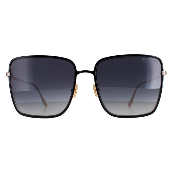 Tom Ford Square Womens Shiny Black Grey Polarized Heath FT0739