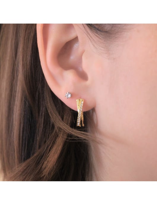Criss-Ohrringe - Gold und Kristall - Image 2