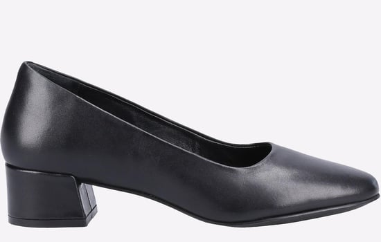 Hush Puppies Alina Court Shoe Leder Damen Schwarze Absätze - Image 1