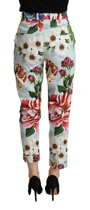 Blumenmuster Hohe Taillierte Cropped Hose - Image 3