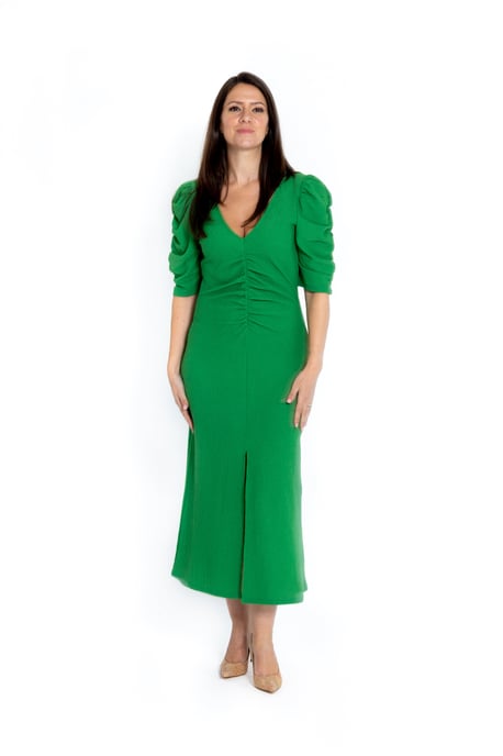 Midikleid mit Rüschen - Grün - Image 1