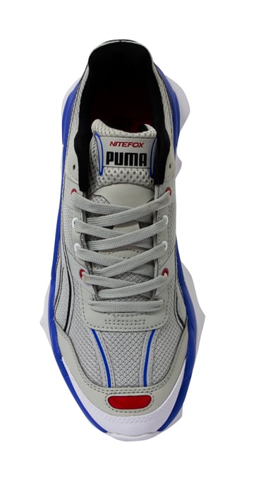 Puma Nitefox Highway Silver White Low Lace Up Mens Running Trainers 371480 01