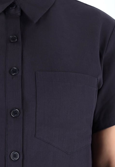 Dreimaster Bluse Damen Dunkelmarine - Image 3