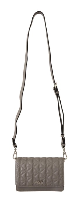 Karl Lagerfeld Women's Light Grey Leather Crossbody Bag - Image 2