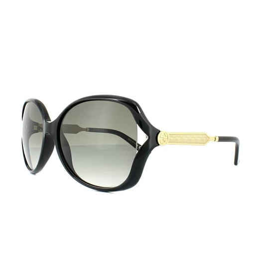 Lunettes De Soleil Gucci 0076S 002 Dégradé Gris Or Noir - Image 2