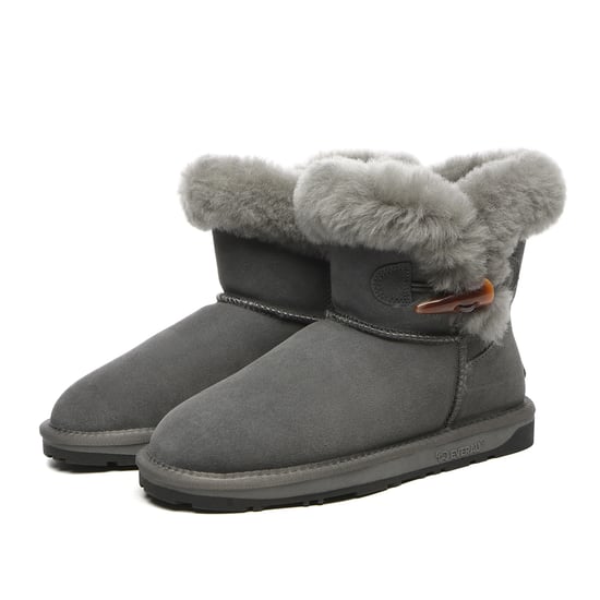 EVER AU Women Robin Horn Toggle button Mini Boots