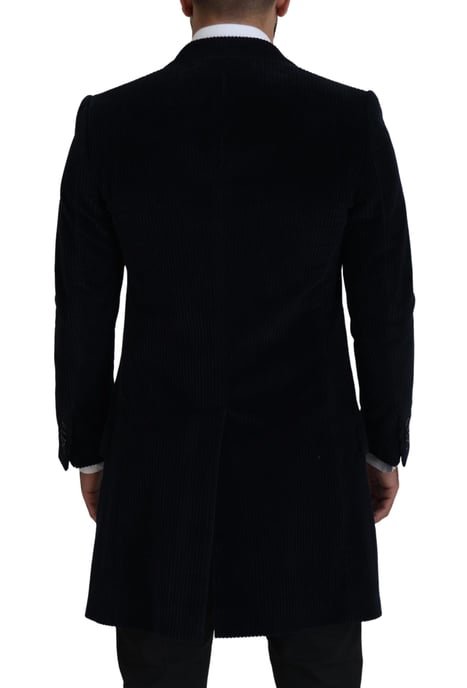 Dolce & Gabbana schwarzer Baumwoll-Cardigan langer Mantel Herrenjacke - Image 6