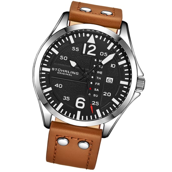 Braun und Schwarz Aviator Quartz 44mm - Image 2