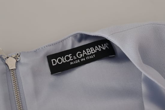 Dolce & Gabbana Blau Floral Applikation Midi Viskose Damenkleid - Image 6