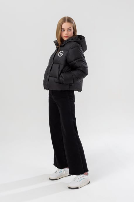 Hype Girls Black Cropped Padded Puffer Jacket
