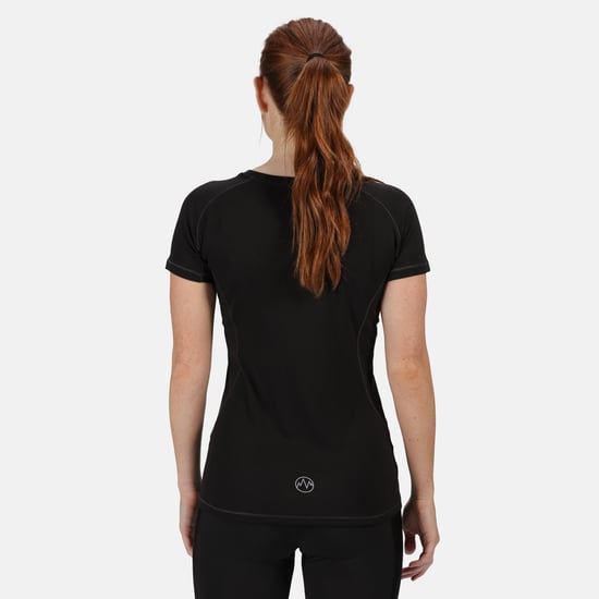Regatta Activewear Damen Beijing Kurzarm T-Shirt (Schwarz/Schwarz) - Image 2