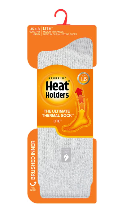 Heat Holders Lite - Womens isoliert thermische Socken | Mehrere Designs einschließlich Argyle Streifen Herzen Sterne | Warme Socken für den Winter - Silver Grey (Venice) - Image 2
