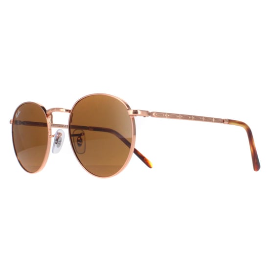Ray-Ban Round Unisex Rose Gold Brown RB3637 New Round
