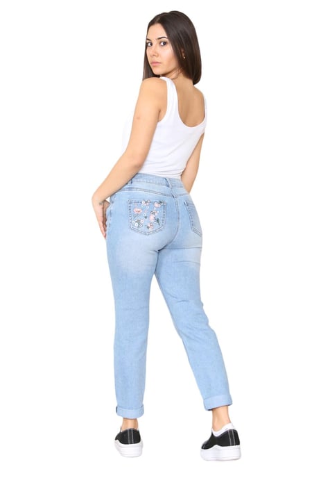 M&Co Damen-Mom-Jeans mit hohem Bund und schmal zulaufendem, geradem Bein - Image 2
