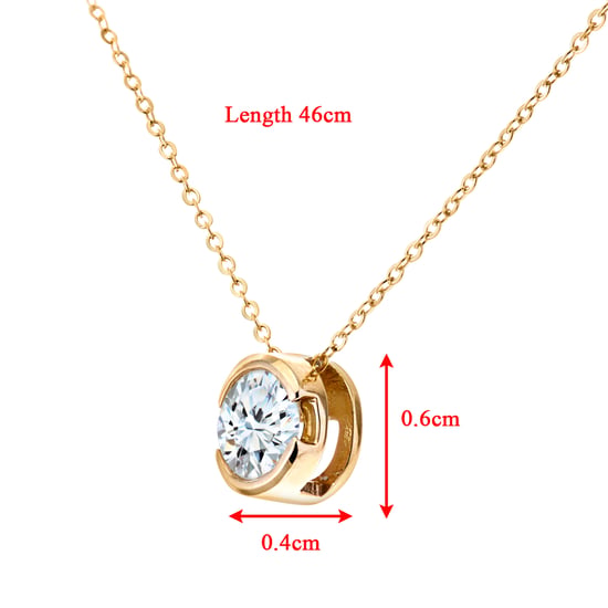 Pendentif diamant demi-carat en or jaune 9 carats et chaîne de 18 pouces - Image 2