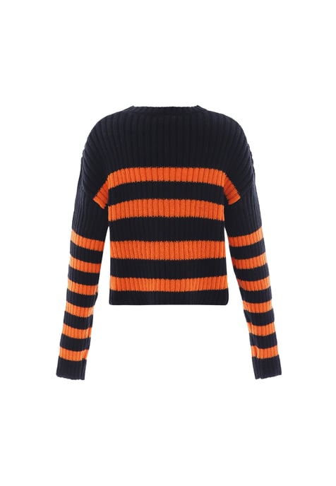 Mymo Strickpullover Damen schwarz/orange - Image 2