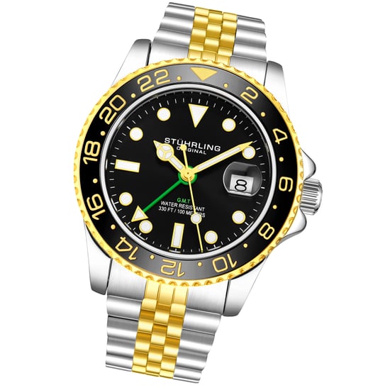 Schwarzer und gelber Meridian GMT Quarz 42mm - Image 2