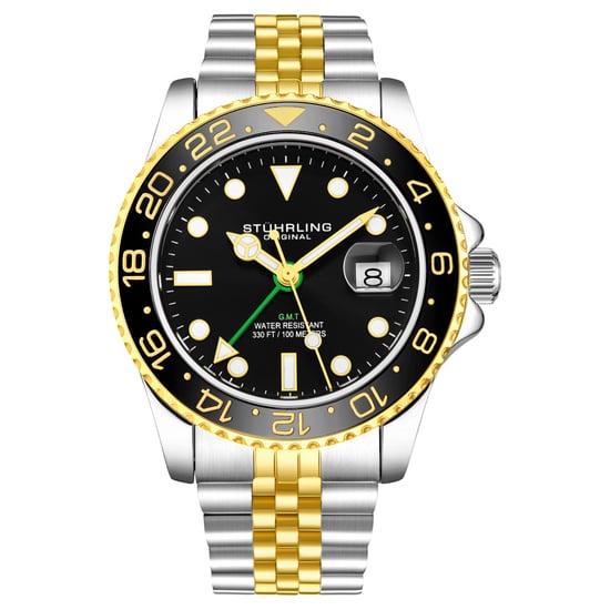 Schwarzer und gelber Meridian GMT Quarz 42mm - Image 1