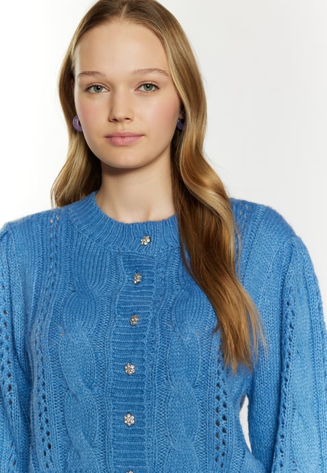 Mymo Strickcardigan Damen Himmelblau - Image 5