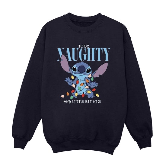 Disney Womens/Ladies Lilo & Stitch Naughty & Nice Sweatshirt (Navy Blue)